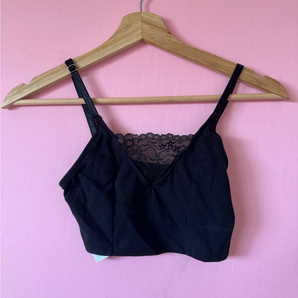 ⚫️BLACK LACE COTTON WIRELESS BRALETTE⚫️